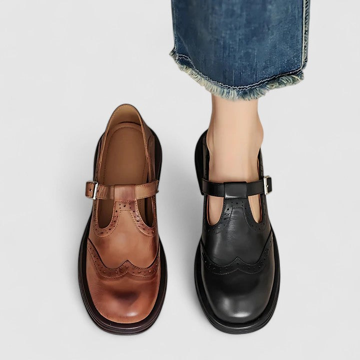 Miriam | Brogue Mary Jane Block Heel Shoe