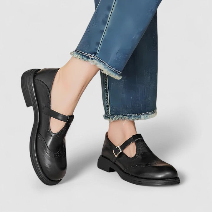 Miriam | Brogue Mary Jane Block Heel Shoe