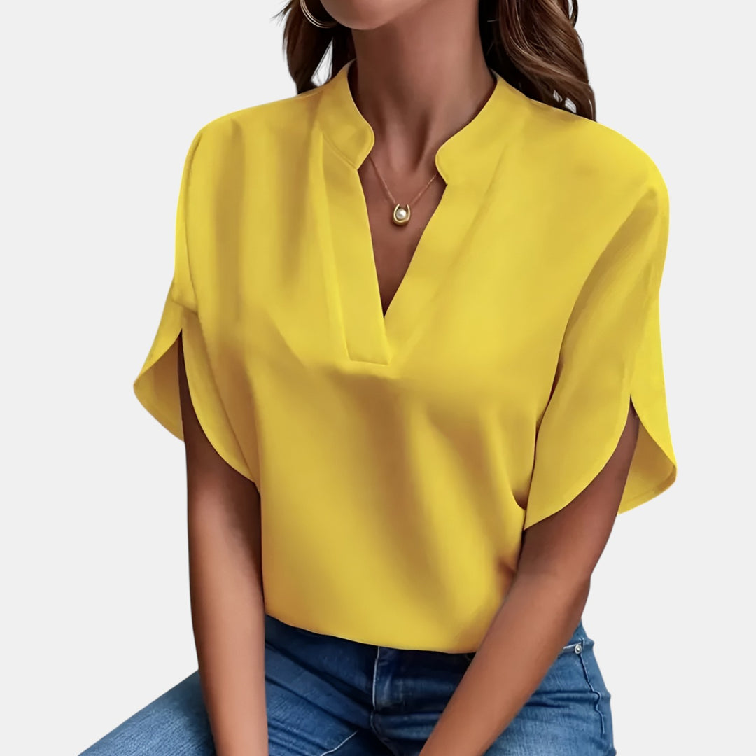 Cynthia | V-Notch Split Sleeve Blouse