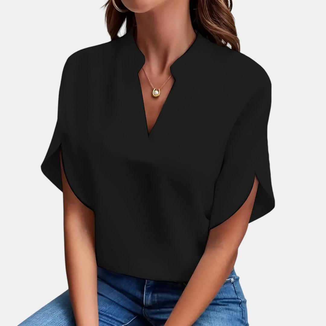 Cynthia | V-Notch Split Sleeve Blouse