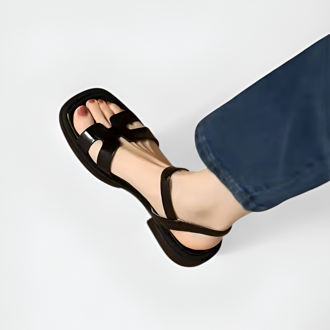 Frances | H-Strap Ankle Buckle Flat Sandal