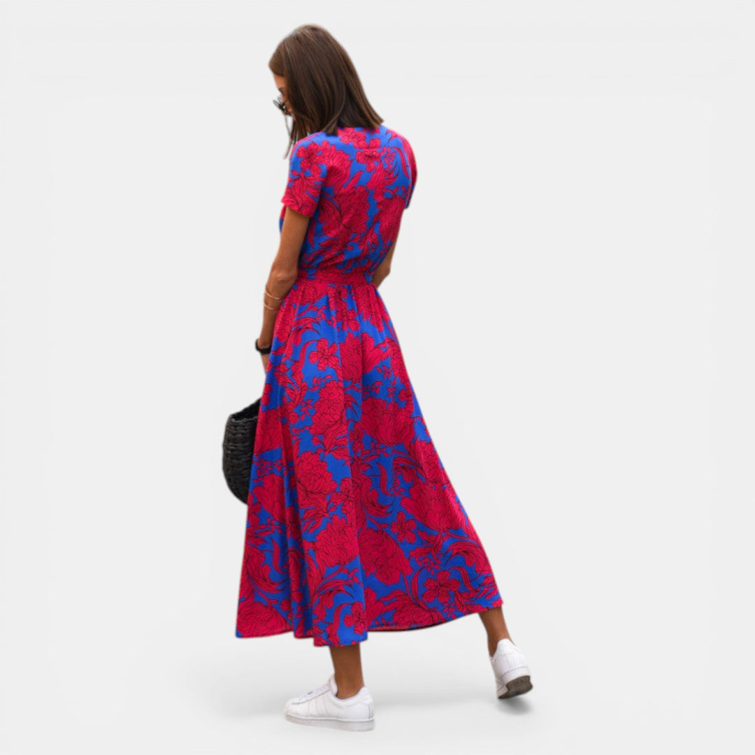 Margaret | Short Sleeve Wrap Midi Dress