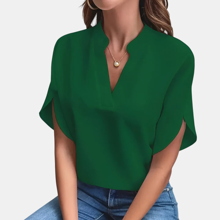 Cynthia | V-Notch Split Sleeve Blouse