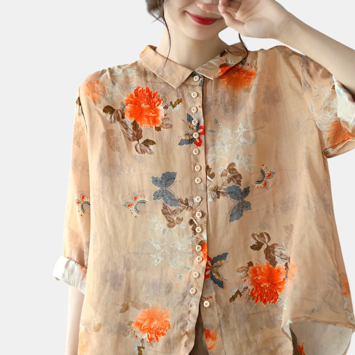 Colombe | Floral Print Peter Pan Collar Blouse