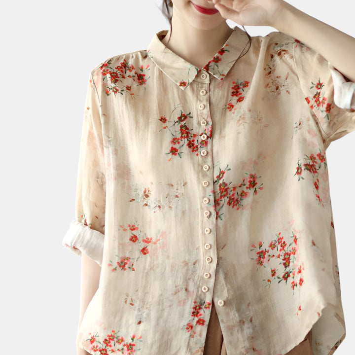 Colombe | Floral Print Peter Pan Collar Blouse