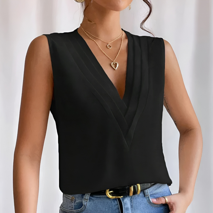 Donna | Surplice V-Neck Sleeveless Blouse