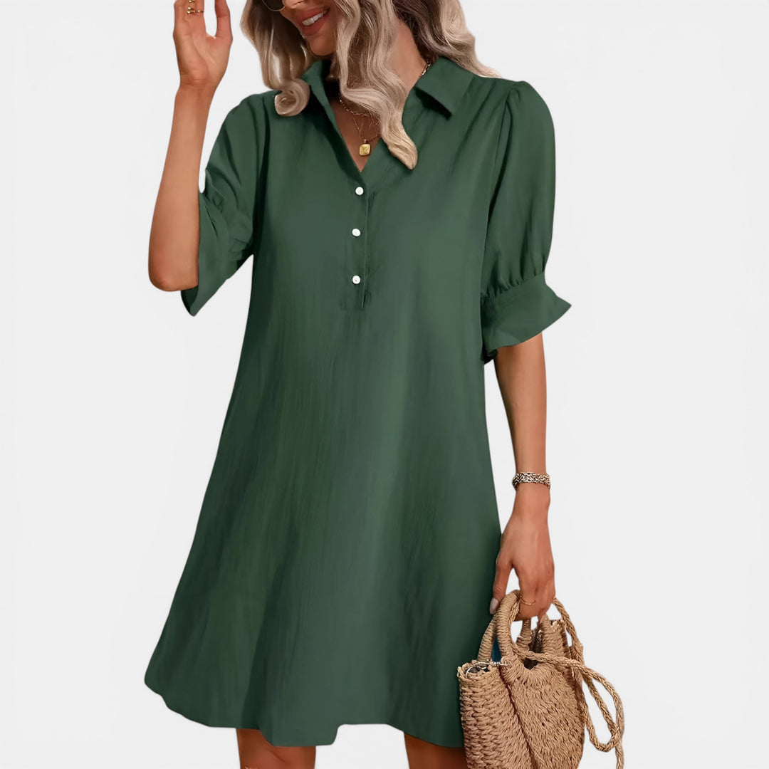 Leonora | Collared Button-Down Mini Dress