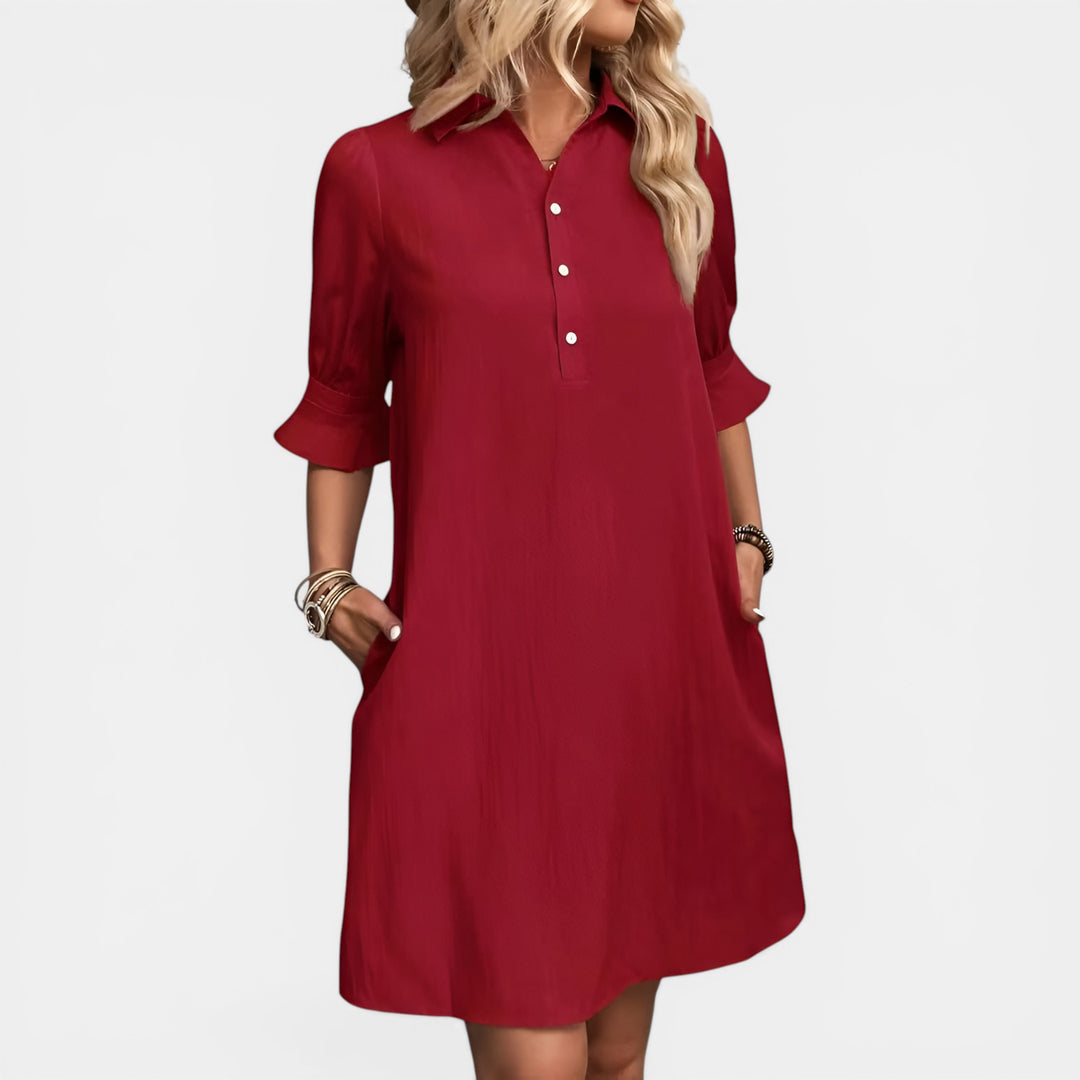 Leonora | Collared Button-Down Mini Dress
