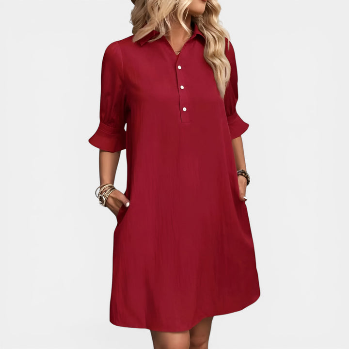 Leonora | Collared Button-Down Mini Dress