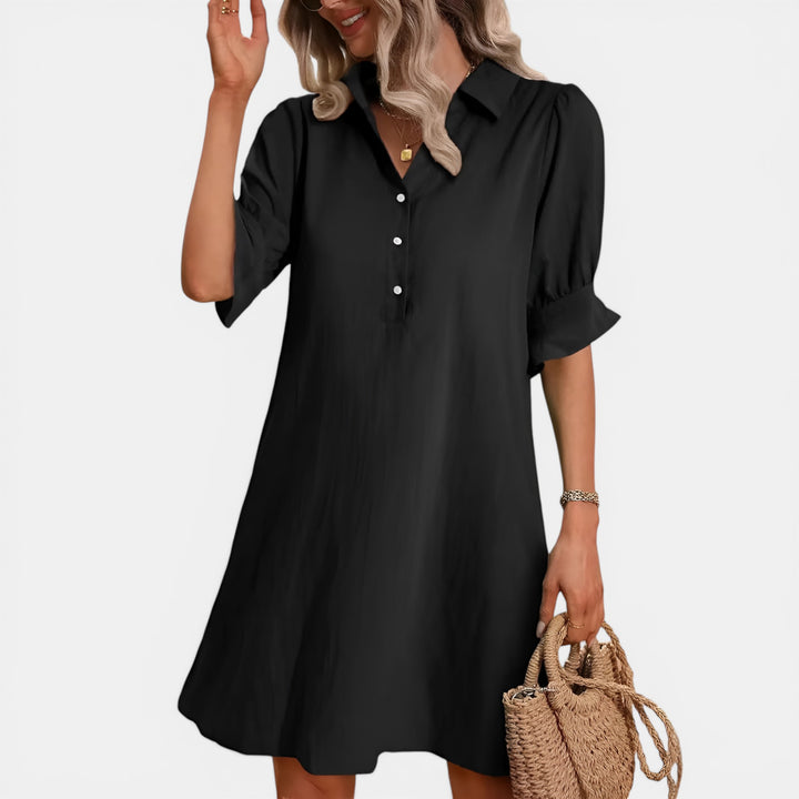 Leonora | Collared Button-Down Mini Dress