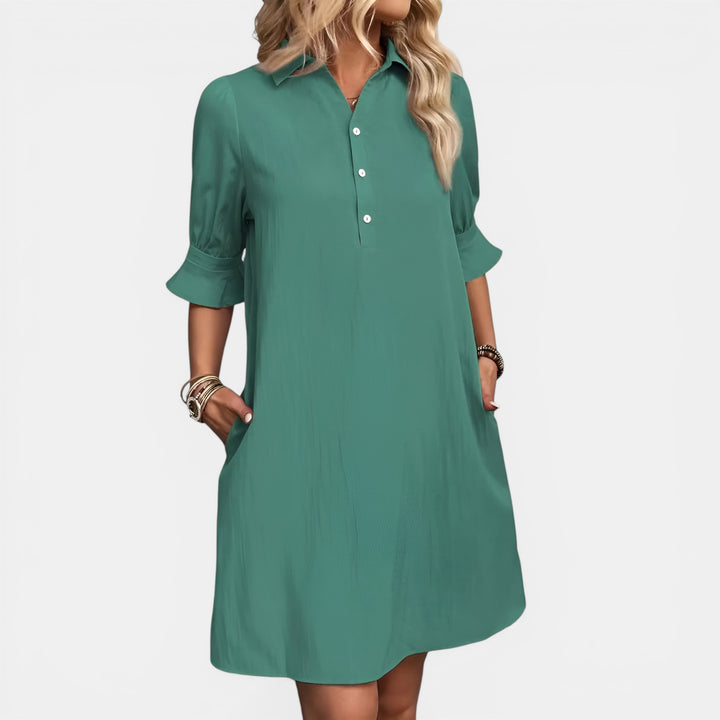 Leonora | Collared Button-Down Mini Dress