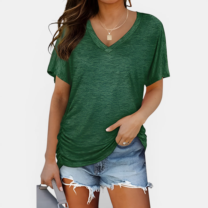 Janet | V-Neck Short Sleeve Loose Top