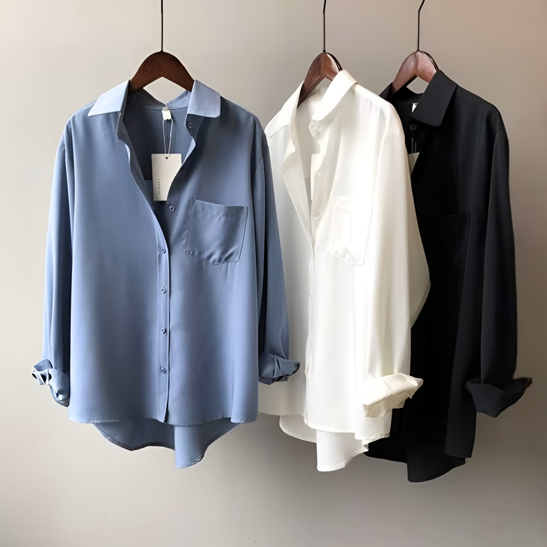 Marilyn | V-Neck Long Sleeve Button-Up Blouse
