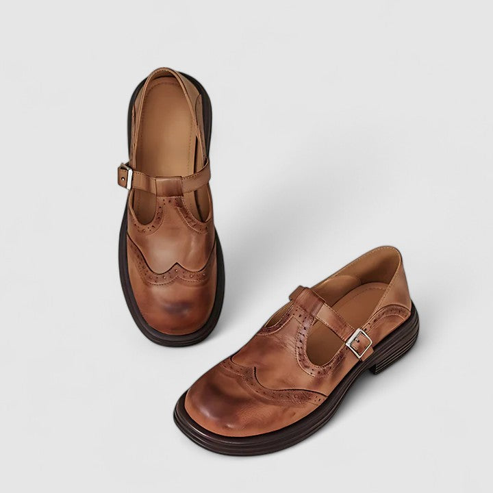 Miriam | Brogue Mary Jane Block Heel Shoe