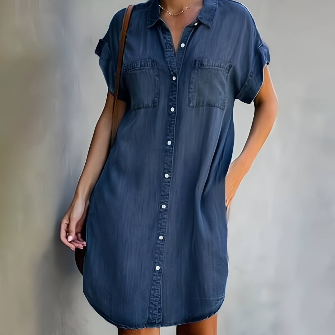 Geraldine | Button-Down Mini Shirt Dress