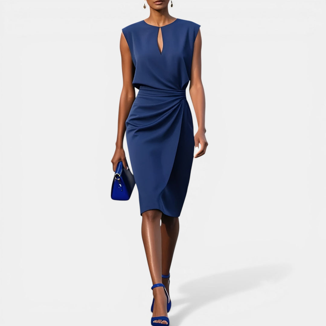 Gwendolyn | Sleeveless Keyhole Midi Dress