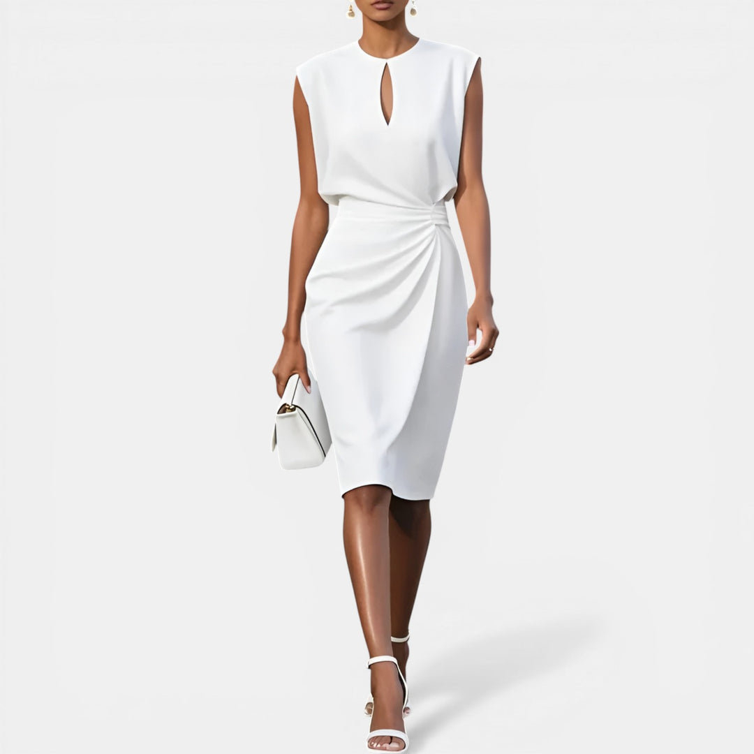Gwendolyn | Sleeveless Keyhole Midi Dress