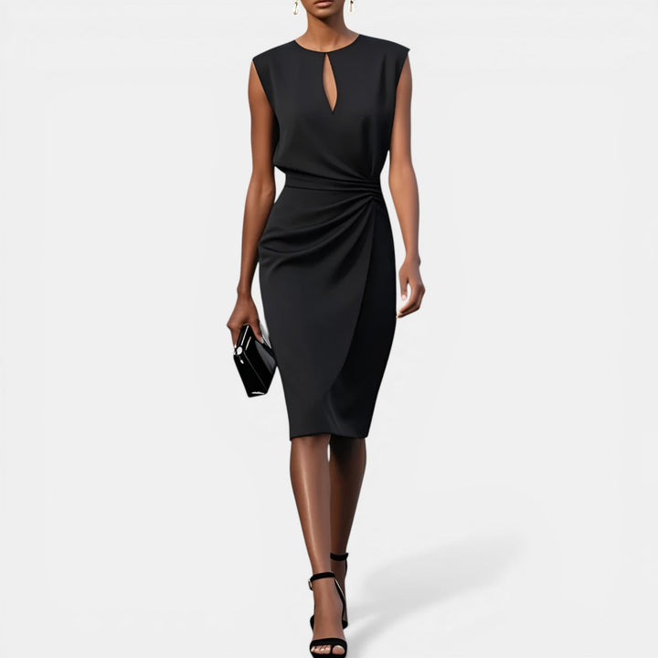 Gwendolyn | Sleeveless Keyhole Midi Dress