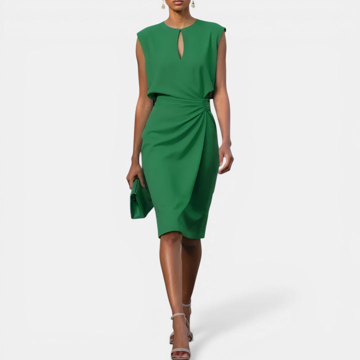 Gwendolyn | Sleeveless Keyhole Midi Dress