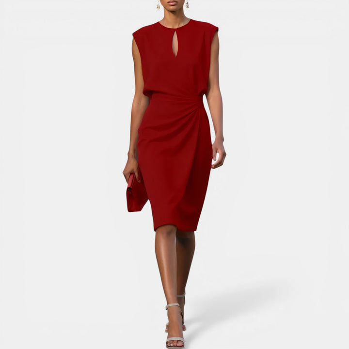 Gwendolyn | Sleeveless Keyhole Midi Dress