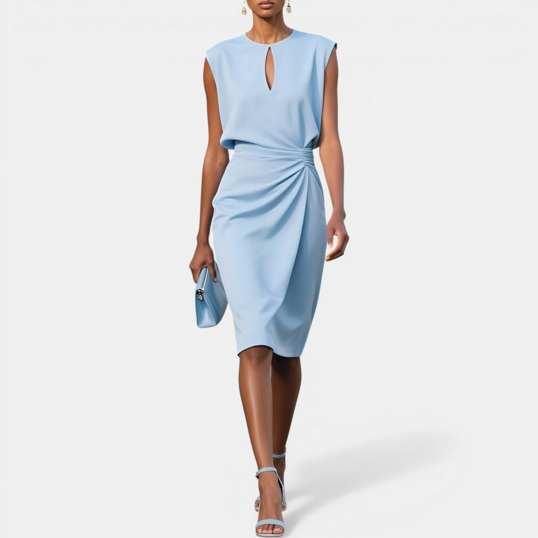 Gwendolyn | Sleeveless Keyhole Midi Dress