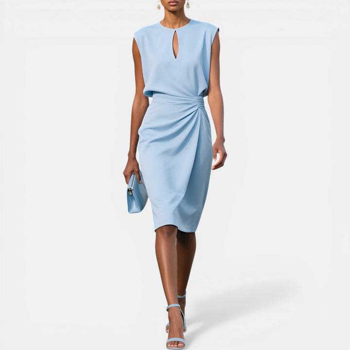 Gwendolyn | Sleeveless Keyhole Midi Dress
