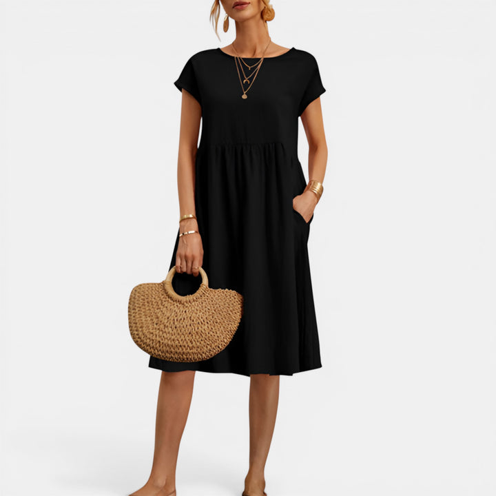 Audrey | Smocked Cap Sleeve Midi Dress