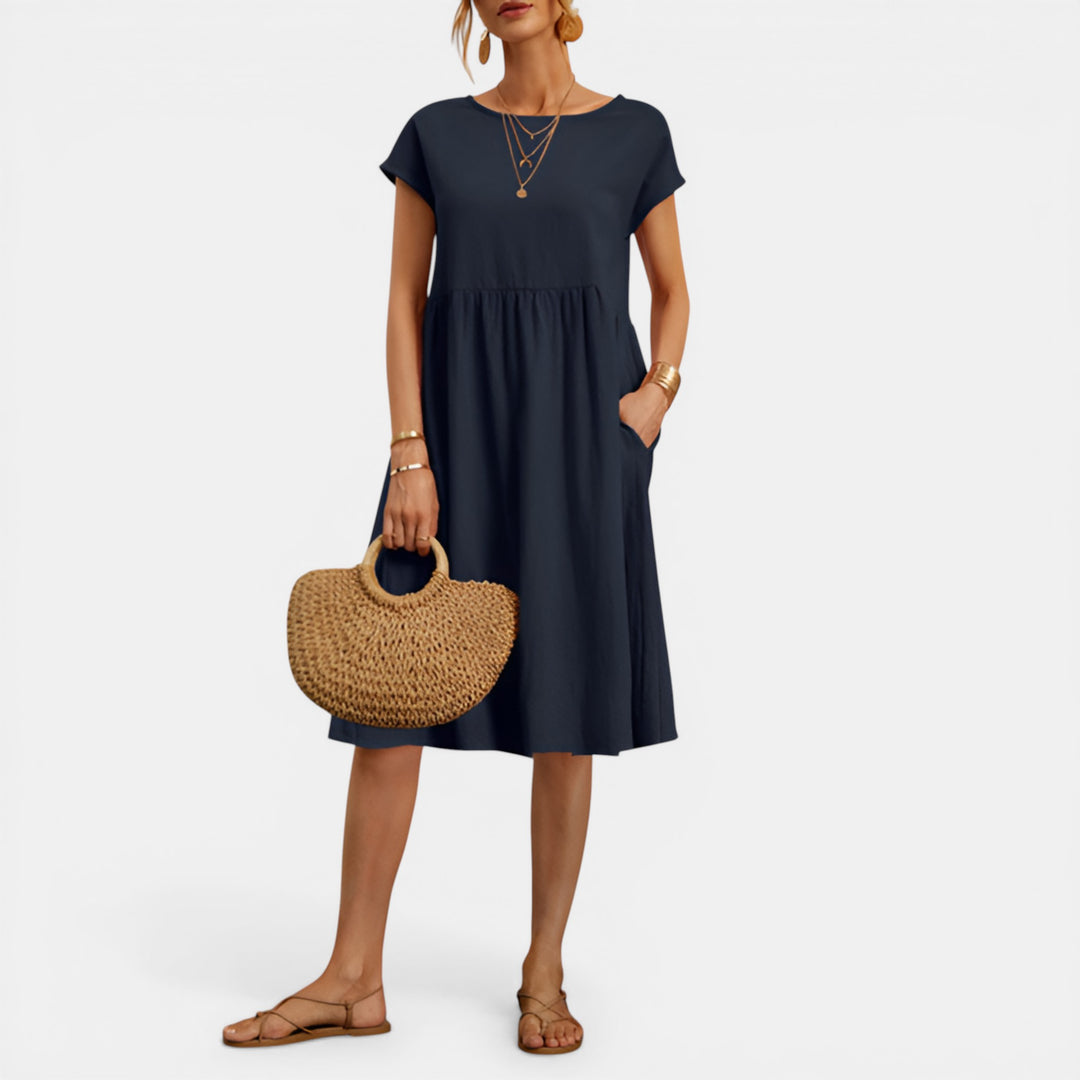 Audrey | Smocked Cap Sleeve Midi Dress