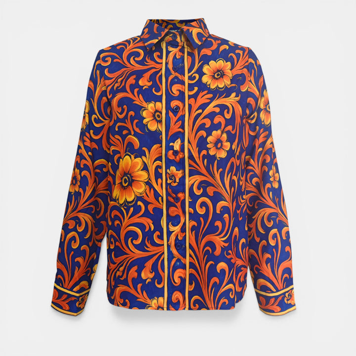 Frances | Long Sleeve Floral Button-Up Blouse