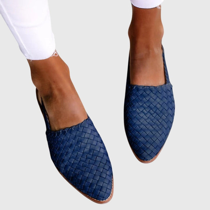 Trudy | Pointed Toe Slip-On Loafer with Textured Upper