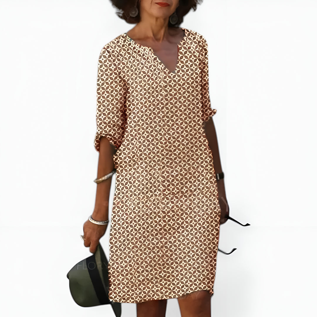 Patricia | Geometric Print Shift Dress
