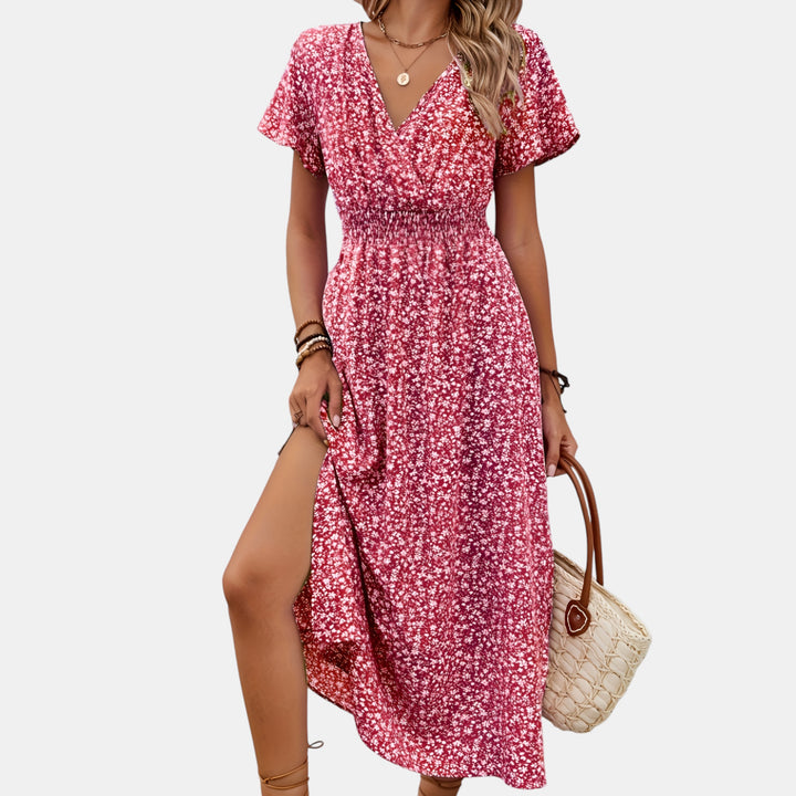 Arabella | Floral Flutter Sleeve Midi Dress