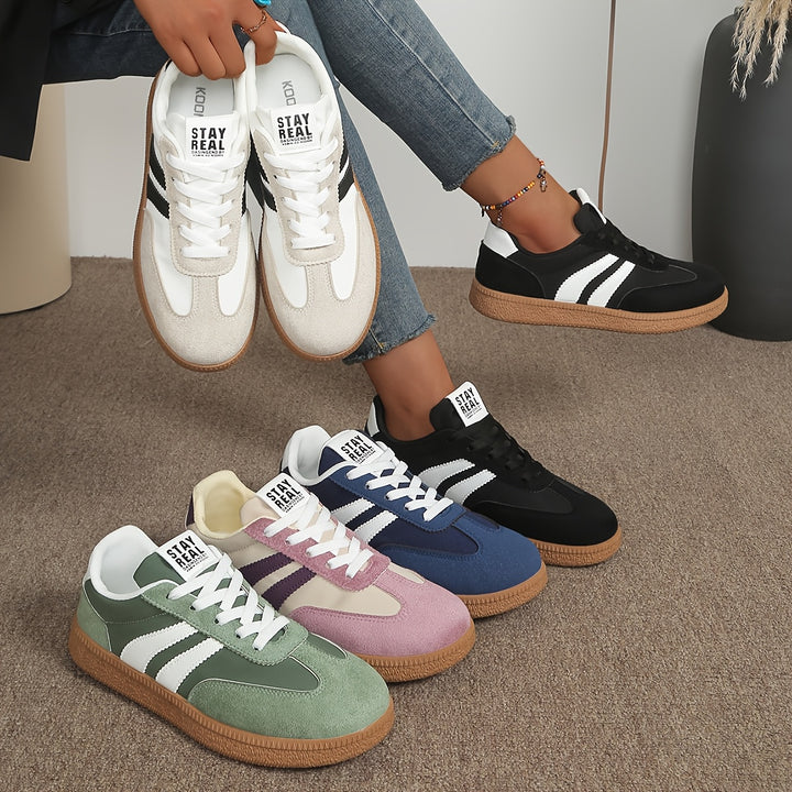 Greta | Lace-Up Low-Top Sneaker with Side Stripe Detail
