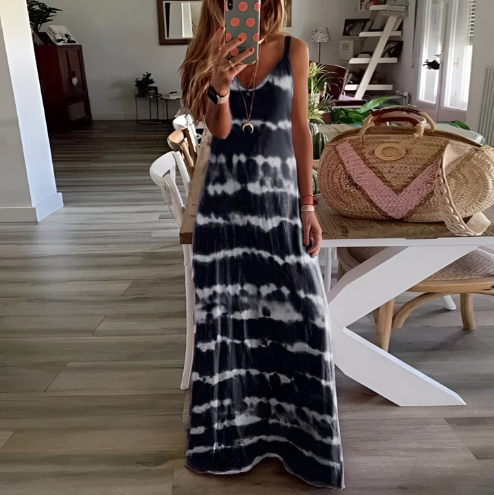 Perrine | Tie-Dye Spaghetti Strap Maxi Dress