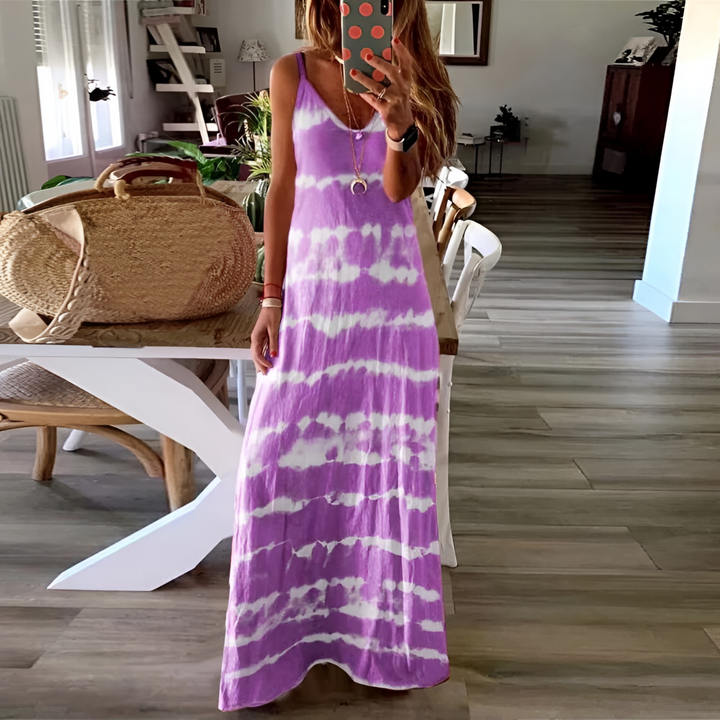 Perrine | Tie-Dye Spaghetti Strap Maxi Dress