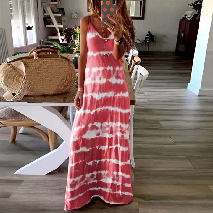 Perrine | Tie-Dye Spaghetti Strap Maxi Dress