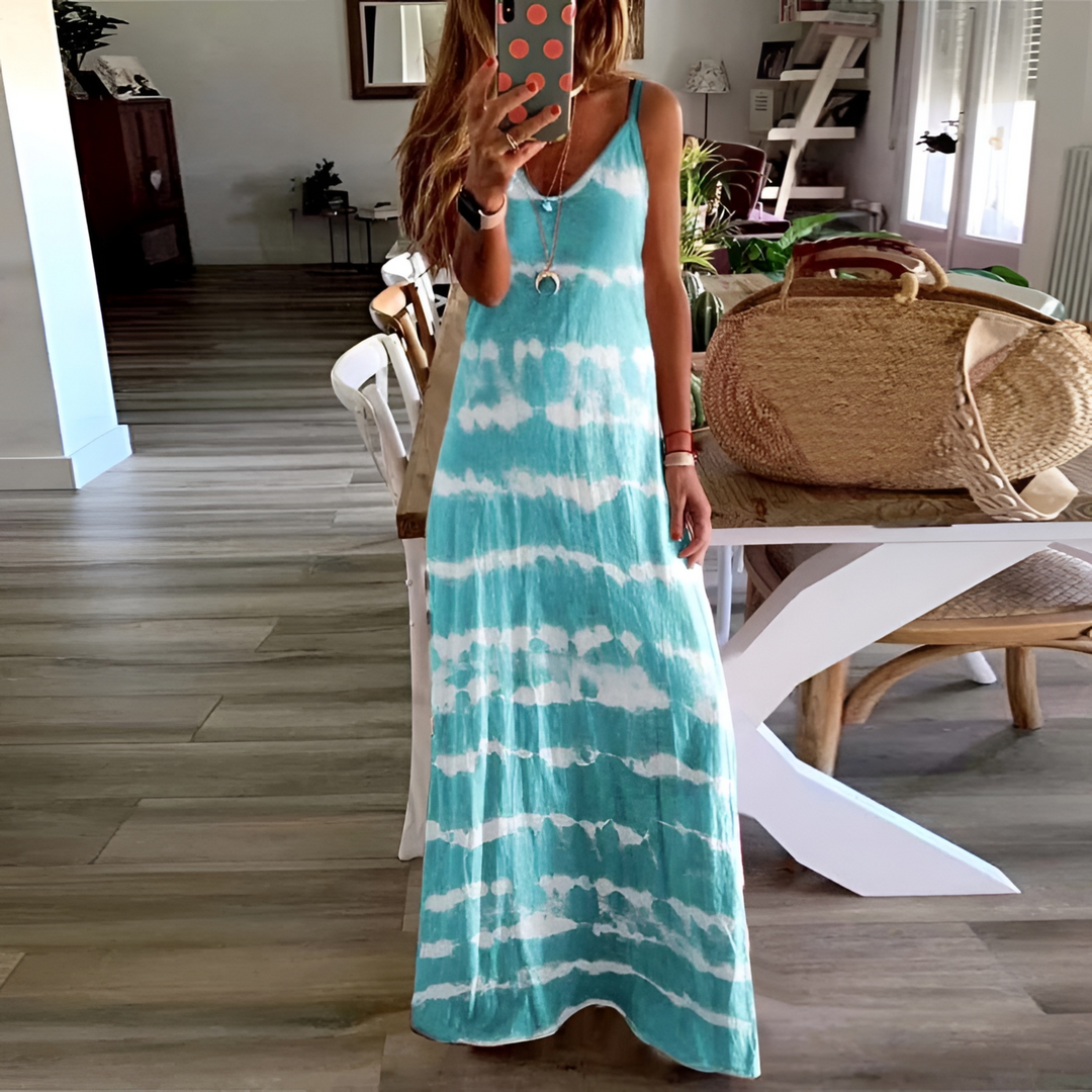 Perrine | Tie-Dye Spaghetti Strap Maxi Dress