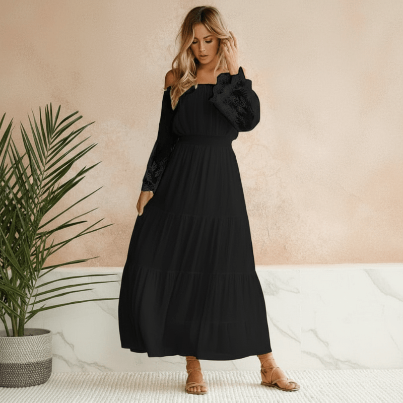 Florentine | Off-Shoulder Puff Sleeve Maxi Dress