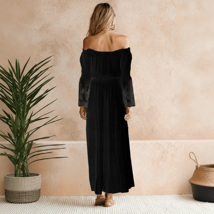 Florentine | Off-Shoulder Puff Sleeve Maxi Dress