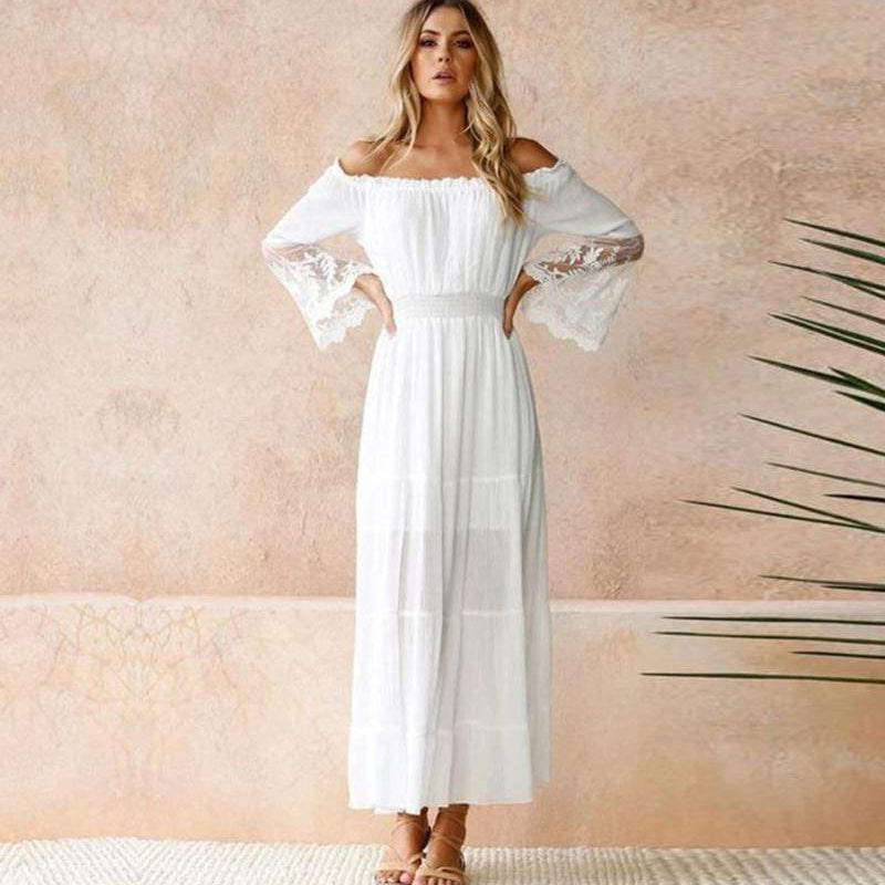 Florentine | Off-Shoulder Puff Sleeve Maxi Dress
