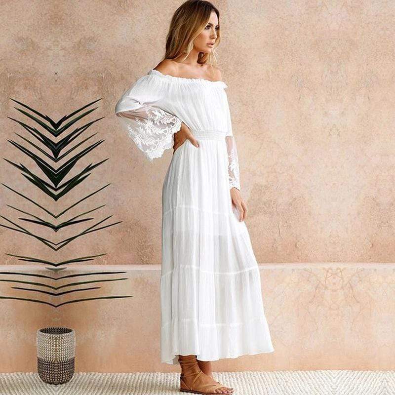 Florentine | Off-Shoulder Puff Sleeve Maxi Dress