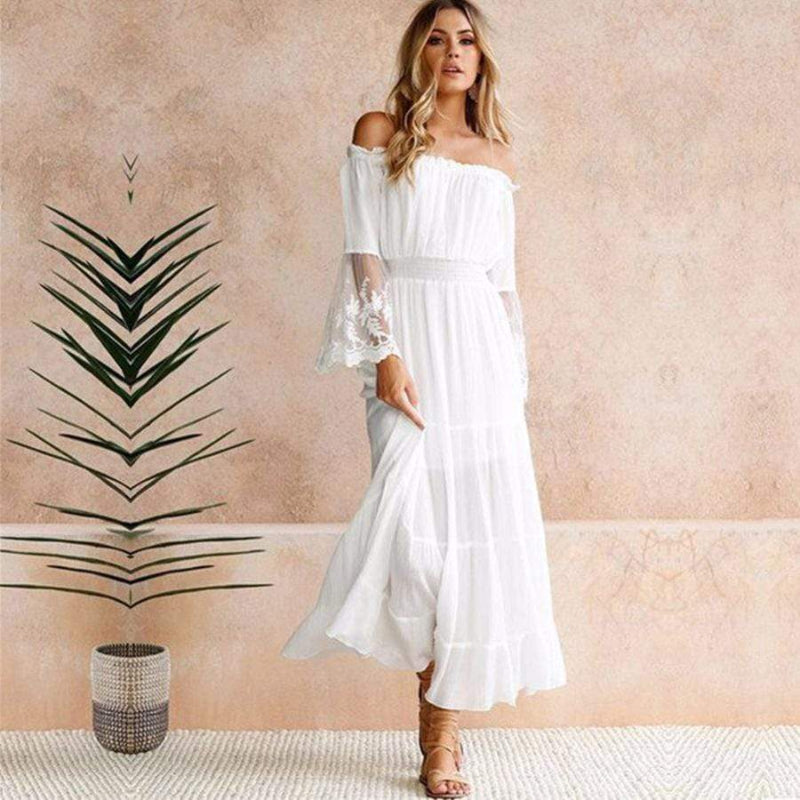 Florentine | Off-Shoulder Puff Sleeve Maxi Dress