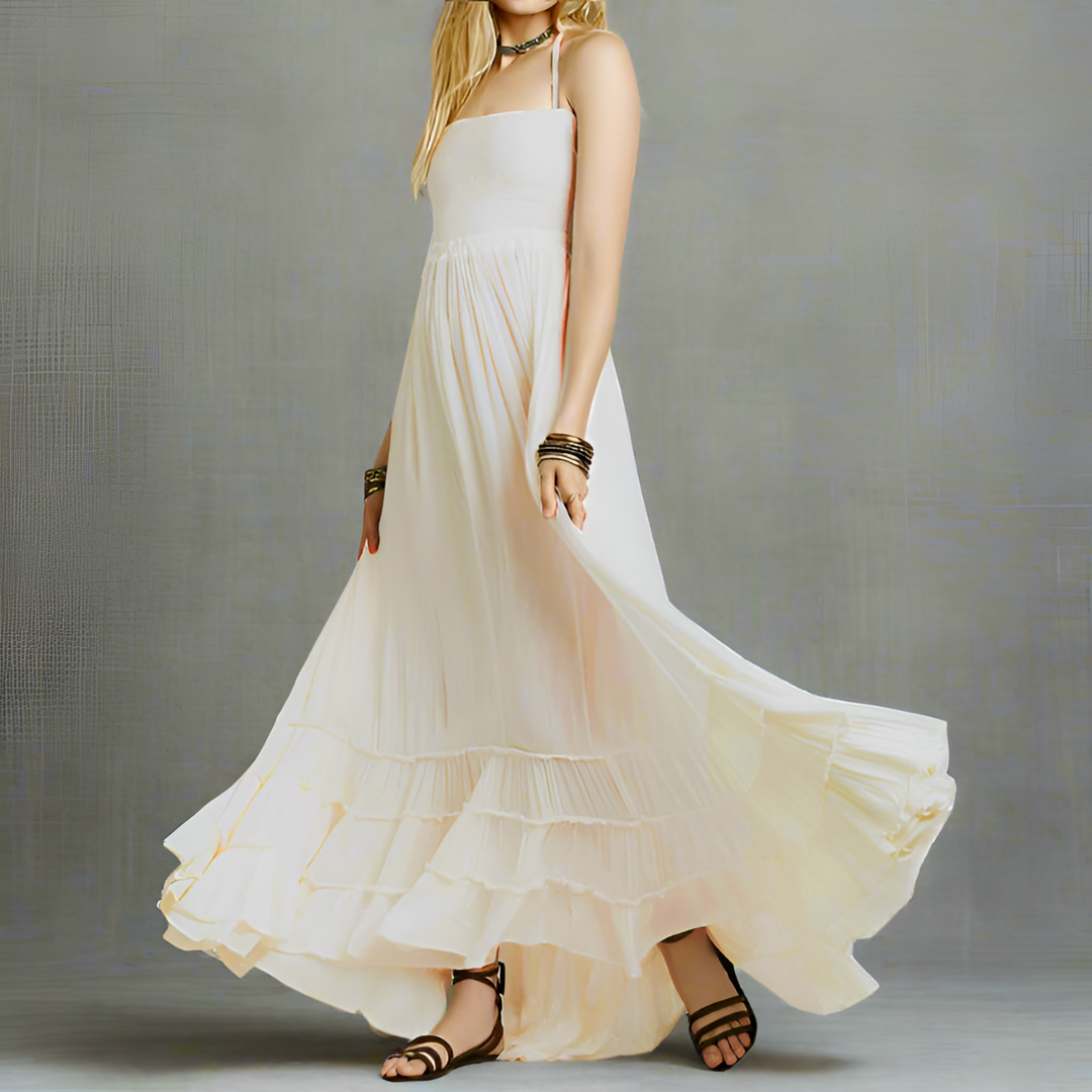 Solange | Strapless Tiered Ruffle Maxi Dress