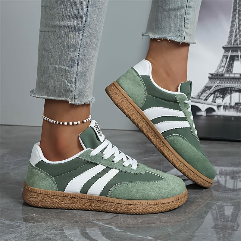 Greta | Lace-Up Low-Top Sneaker with Side Stripe Detail