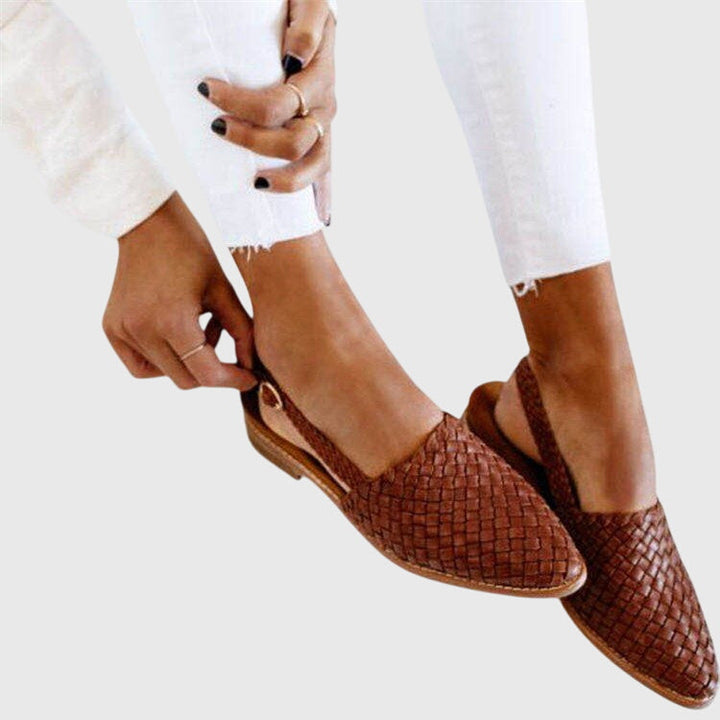 Trudy | Pointed Toe Slip-On Loafer with Textured Upper