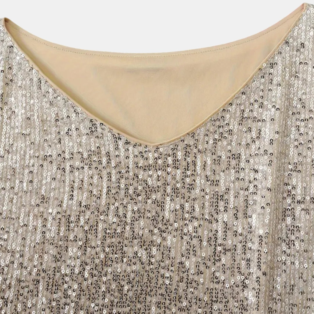 Madeleine | Sequin Long Sleeve Mini Dress