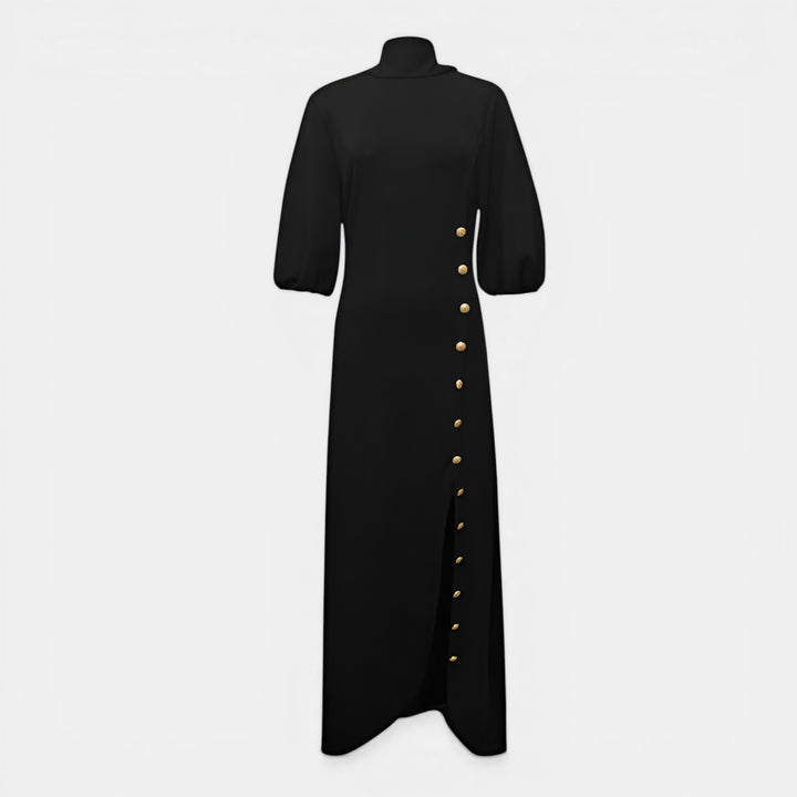 Carol | Puff Sleeve Mock Neck Maxi Dress