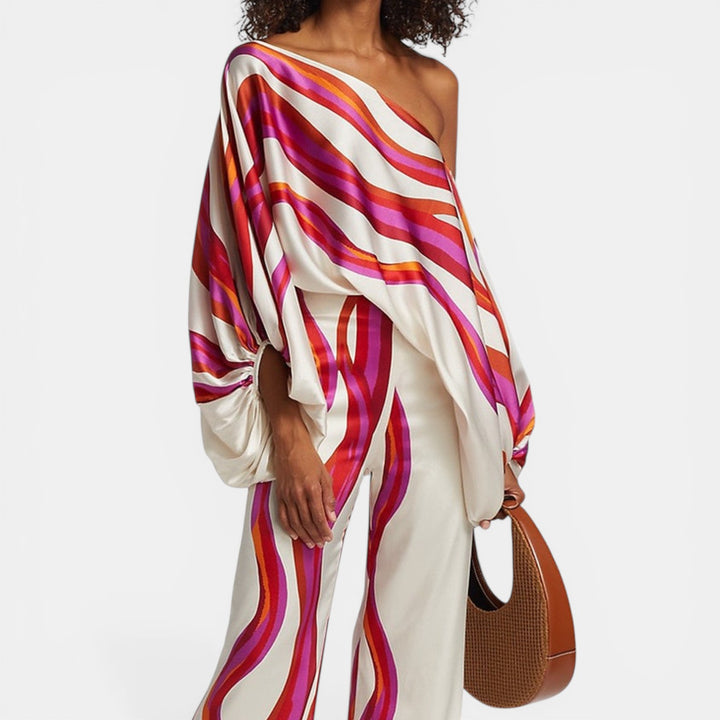 Mildred | Striped Two-Piece Wide Leg Set