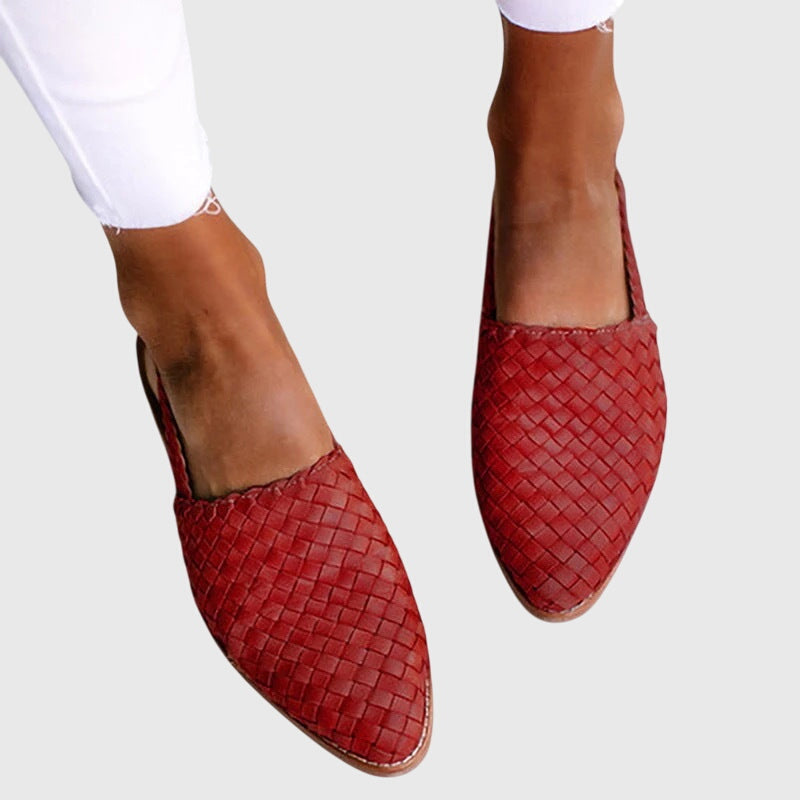 Trudy | Pointed Toe Slip-On Loafer with Textured Upper