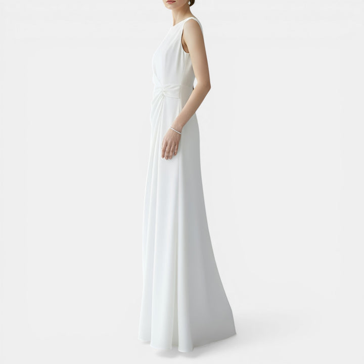 Elaine | Sleeveless Ruched Maxi Evening Dress